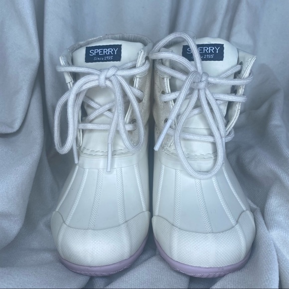 Sperry Cream & Purple Toddler Girl Duck Boot! - Picture 2 of 4